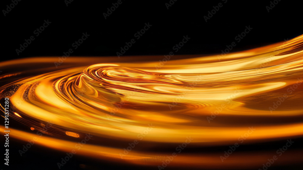 Poster Golden honey light background with abstract swirls for design projects