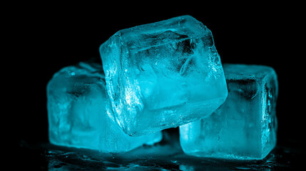 Obraz premium Chilled serenity: ice blue background with crisp frozen light for winter design