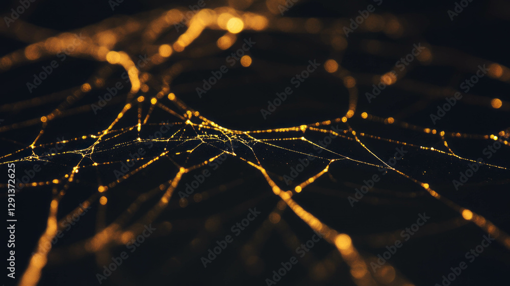 Fototapete abstract background of intricate golden spiderweb patterns for elegant designs