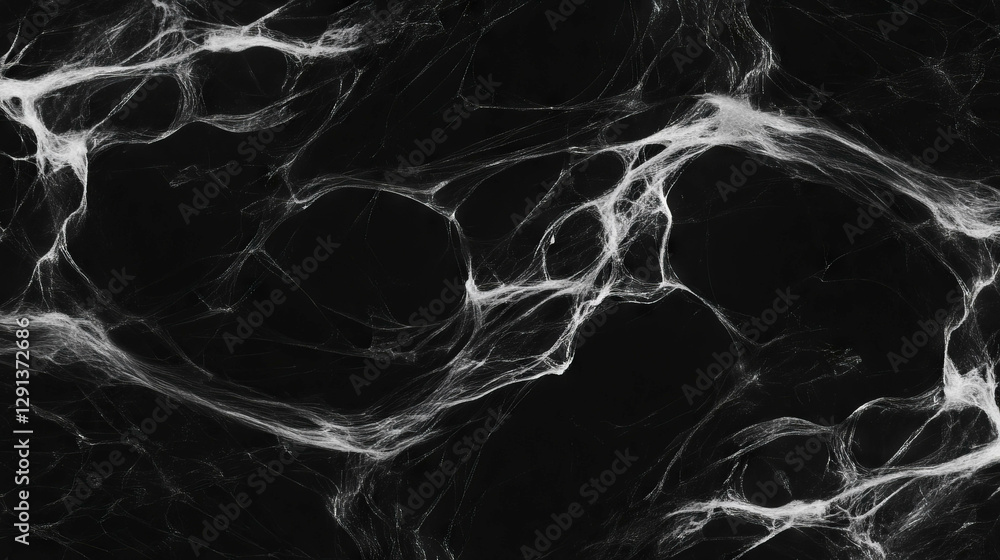 Aufkleber Intricate spiderweb patterns on dark background for mysterious design
