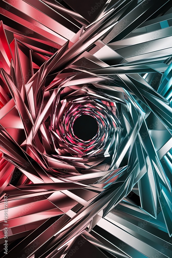 Poster geometric background adorned with dynamic arrows and sleek lines forming intricate web of movement a