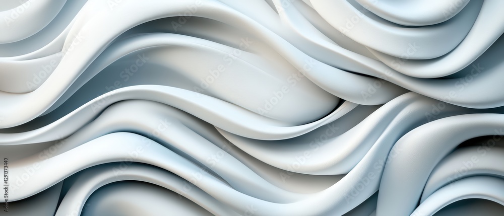 Poster abstract background with white wavy lines and soft curves on a light backdrop for design and art pro