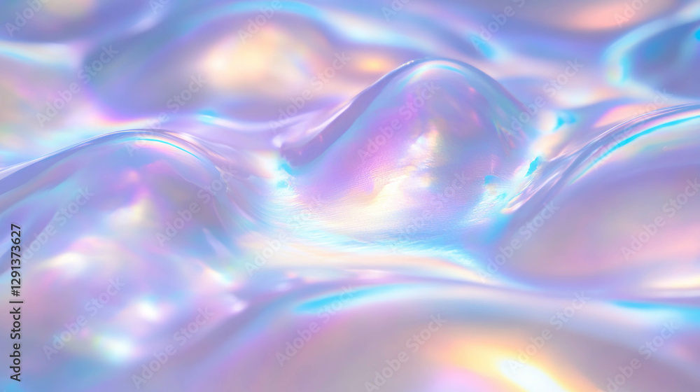 Poster iridescent pearl texture background with subtle pastel waves for design