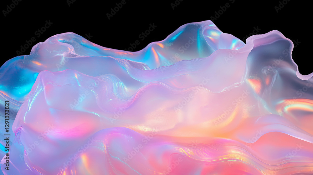 Aufkleber Iridescent resin background with embedded elements for creative design