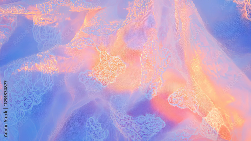 Poster Elegant lace background with delicate intricate patterns and dreamy colors