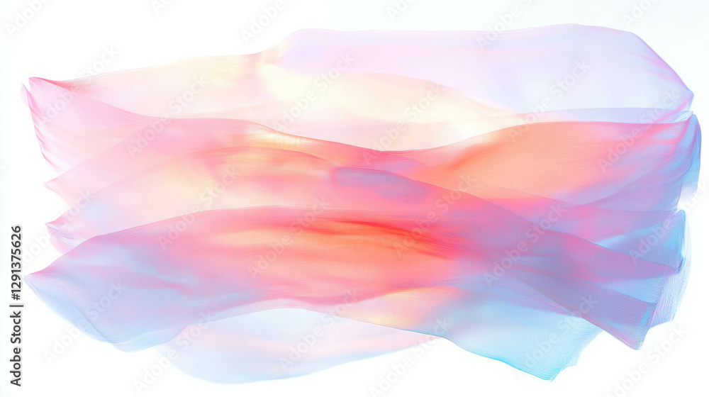 Poster abstract layered acrylic texture with translucent pastel waves for creative design
