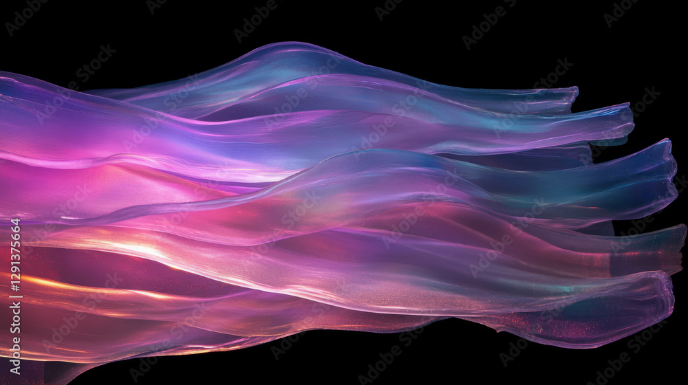 Poster vibrant layered acrylic texture with translucent waves for artistic design