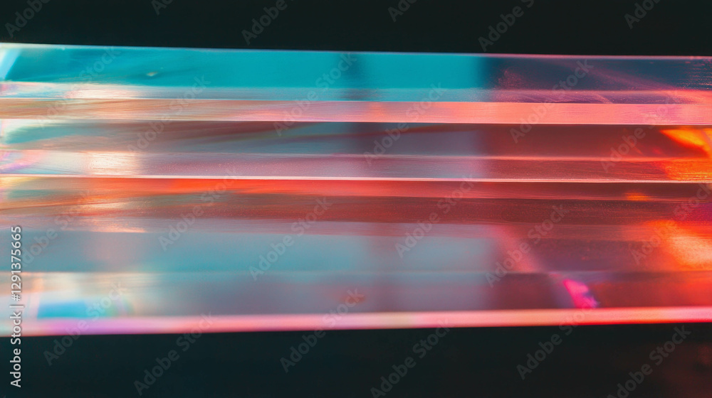 Poster abstract acrylic layers with translucent texture and vibrant colors