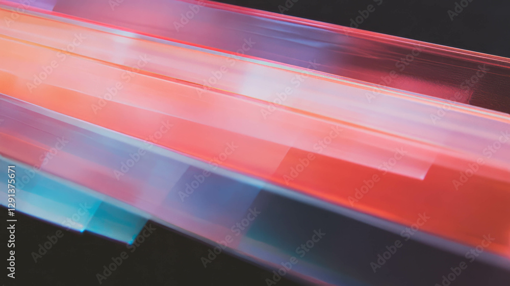 Poster abstract layered acrylic texture with vibrant translucent colors for artistic design