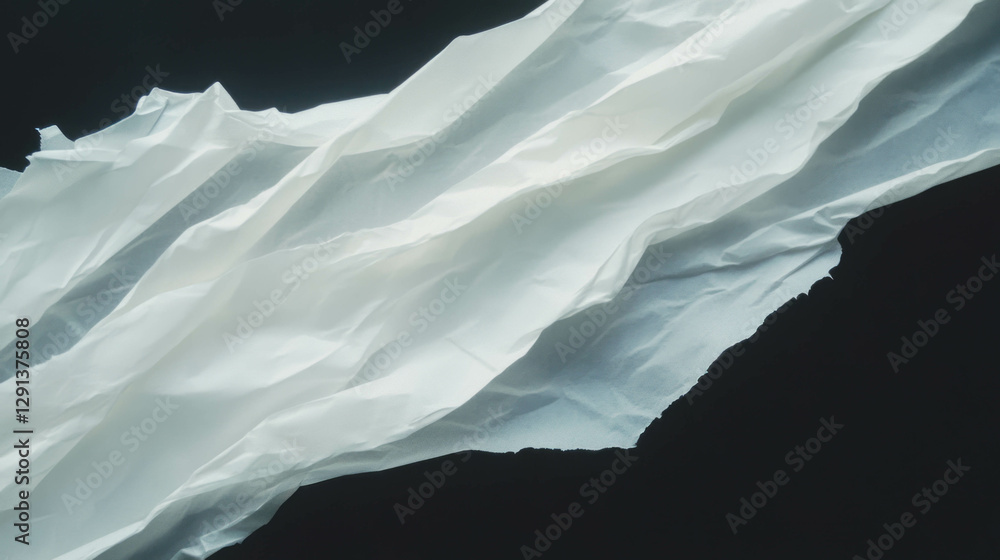 Poster abstract background featuring layered white wrinkled paper texture for artistic design