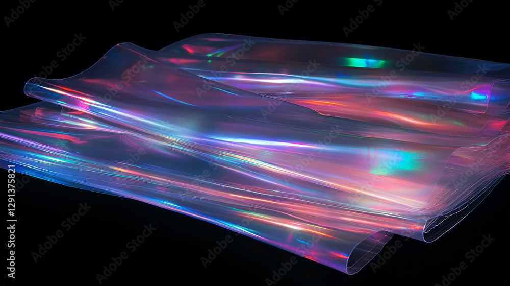 Poster Abstract background of layered translucent plastic sheets with iridescent colors