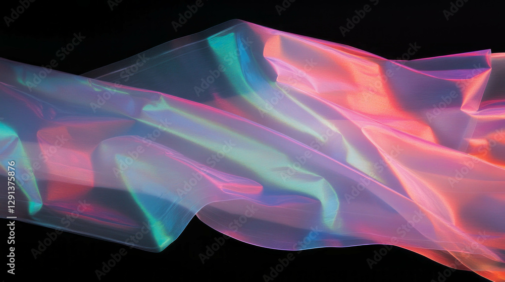 Aufkleber abstract background of layered transparent plastic sheets with vibrant gradient colors