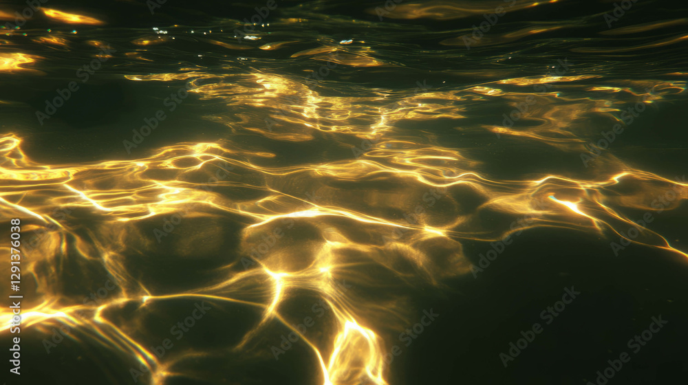 Poster abstract gold light reflections creating a subtle and mystic atmosphere