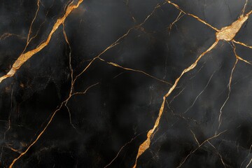 Elegant dark marble surface featuring striking golden veins crea