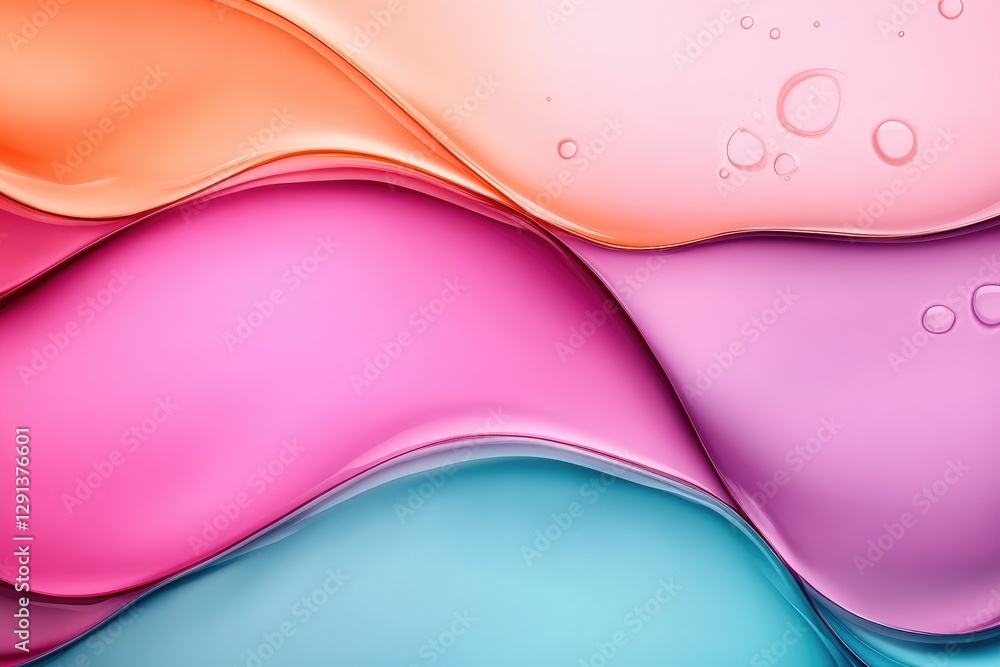 Poster Smooth, undulating waves in vibrant hues create a captivating abstract background