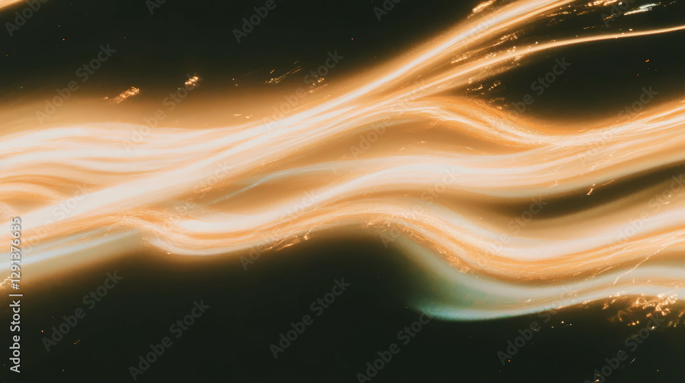Poster dynamic liquid gold light waves abstract background for creative design