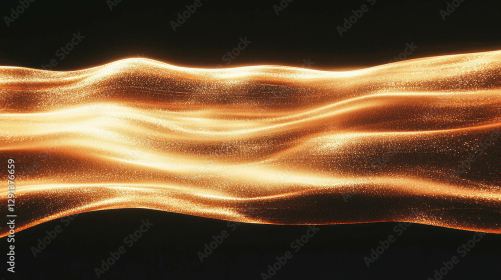Poster abstract liquid gold light waves for elegant design and background