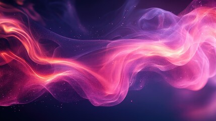 Fototapeta premium Pink and purple abstract energy wave flowing on dark background