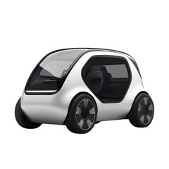 A Futuristic Self-Driving Electric Car Isolated on Transparent Background