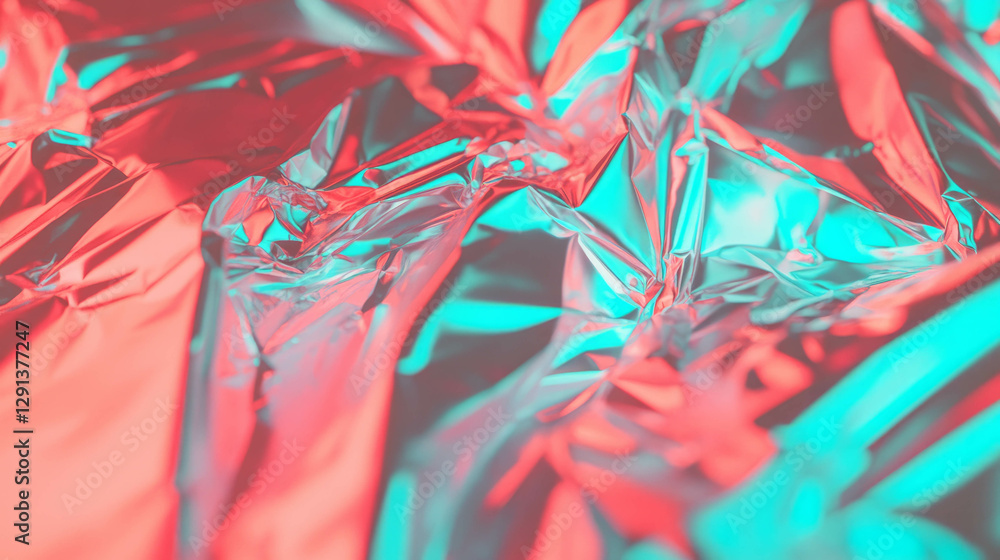 Aufkleber vibrant metallic foil background with crumpled texture for creative design
