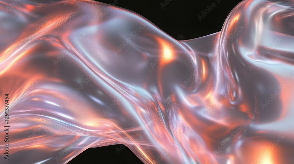 Poster abstract metallic smoke with shimmering effect for futuristic design concepts
