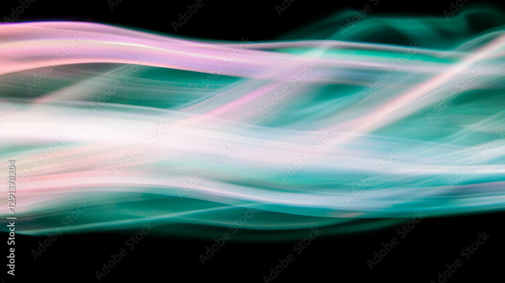 Poster mint light waves forming abstract geometric background for creative design
