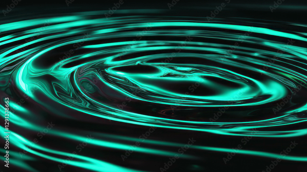 Poster mint light reflecting on water surface creating abstract ripples