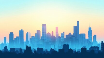 Obraz premium Urban Skyline at Sunrise