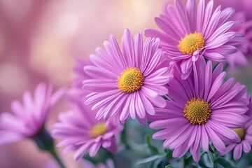 Fototapeta premium Blooming purple daisies creating stunning floral background