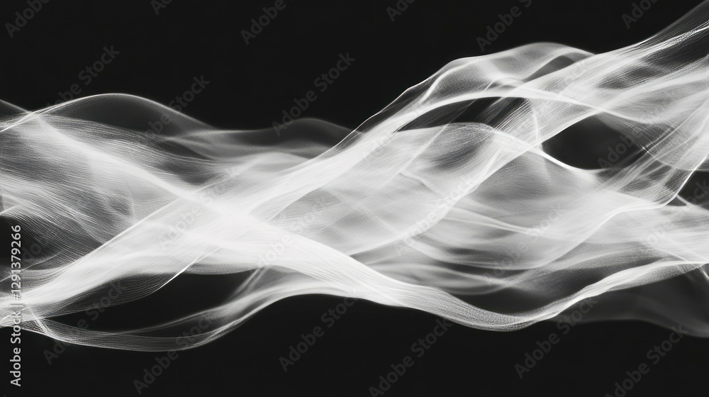 Poster Abstract monochrome light waves for modern design and background concepts