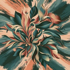Abstract art background creative leaves and botanical line art wallpaper brush style painting for postcard wall decor print card wallpaper background vector design