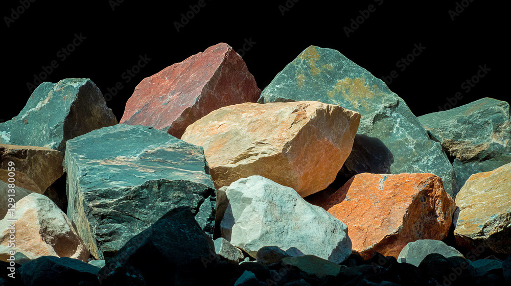 Poster multicolored stone wall texture for artistic and design applications
