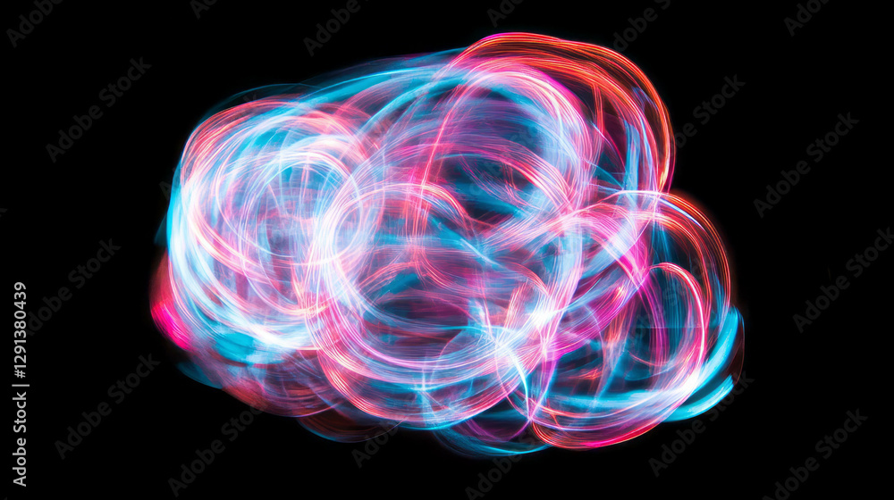 Poster neon bubble light art background for creative design and digital projects