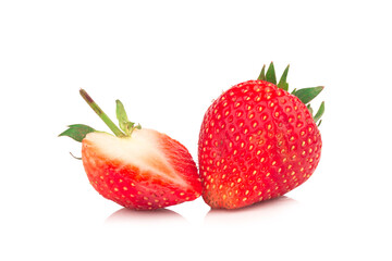 Strawberry pile slice isolated on white background