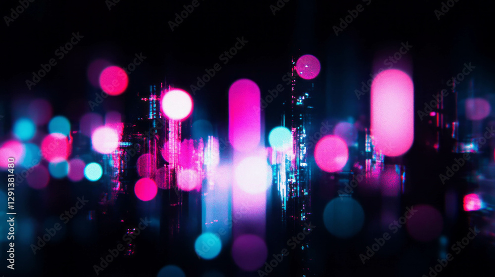 Poster vibrant neon light background with energetic abstract colorful bokeh for modern design