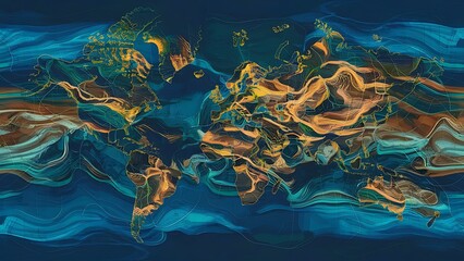 Vector landscape geodesy topography map background line texture pattern