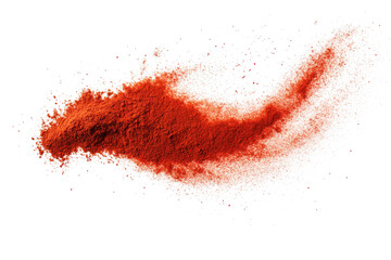 Red paprika powder splash isolated on transparent or white background PNG