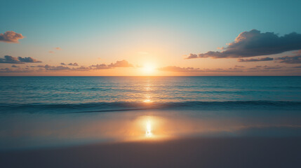 Surreal Sunset Over Mountains