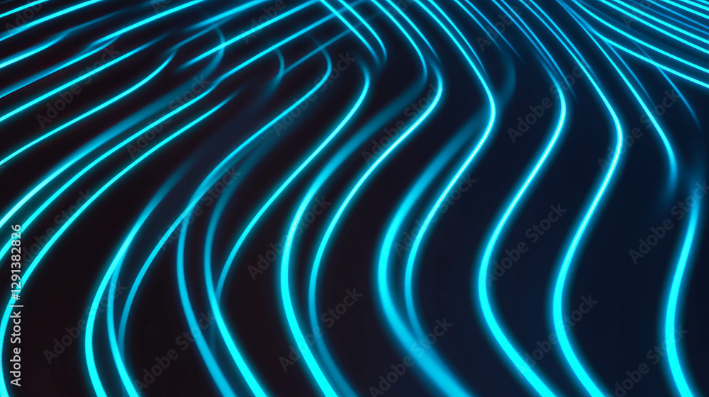 Aufkleber futuristic neon lights background with glowing lines for digital design concepts