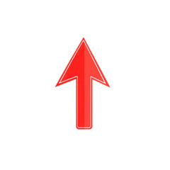 Fototapeta premium Red Arrow Icon Pointing Upward for Directional Signage