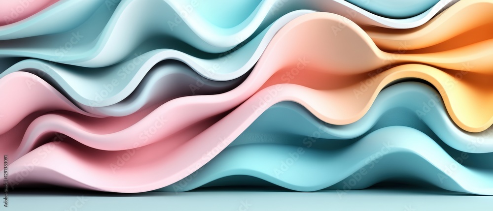 Poster abstract background featuring wavy shapes and soft gradients in vibrant colors for creative design p