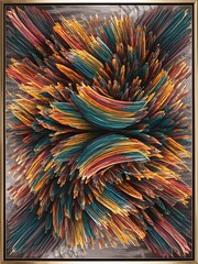 Abstract spectrum brush strokes textured art frame background