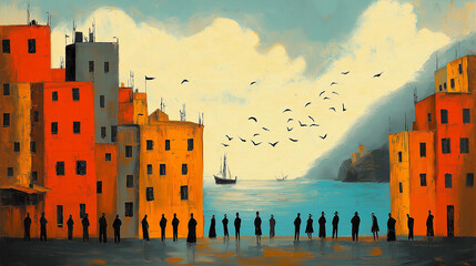 Venetian-Inspired Seaside Painting