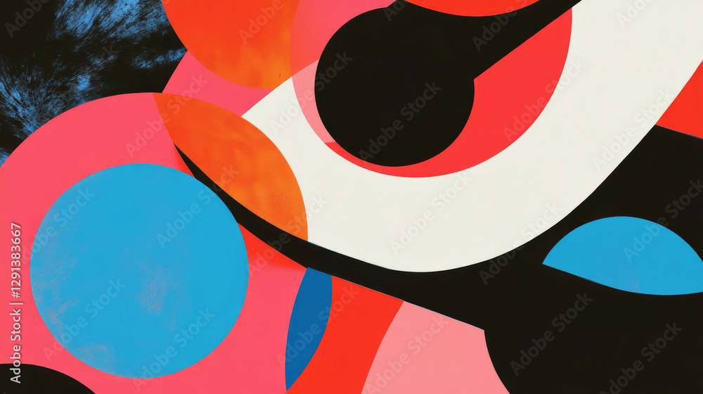 Aufkleber Vibrant abstract background with overlapping bold geometric forms for design projects