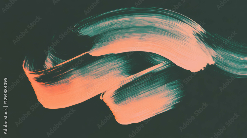 Poster abstract art with overlapping brushstrokes in vibrant colors for modern design