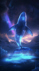 Glowing Whale in the Cosmos