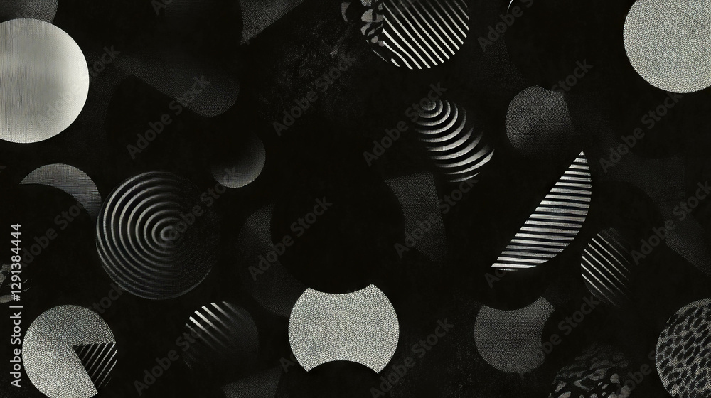 Poster Abstract overlapping circles and triangles geometric design