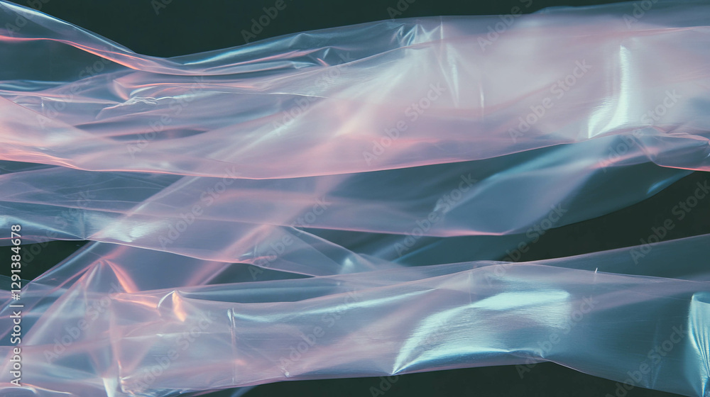 Poster Translucent layers of packing tape with elegant flowing design
