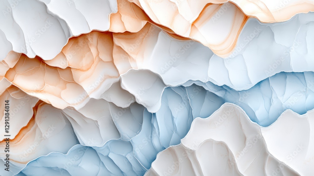 Poster close up of an ice wall with intricate patterns and textures in natural lighting