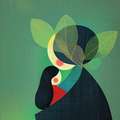 Abstract Nature and Female Portrait